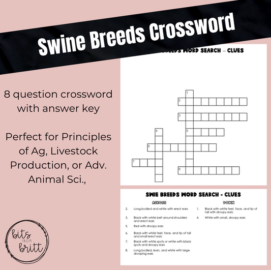 Swine Breed Crossword