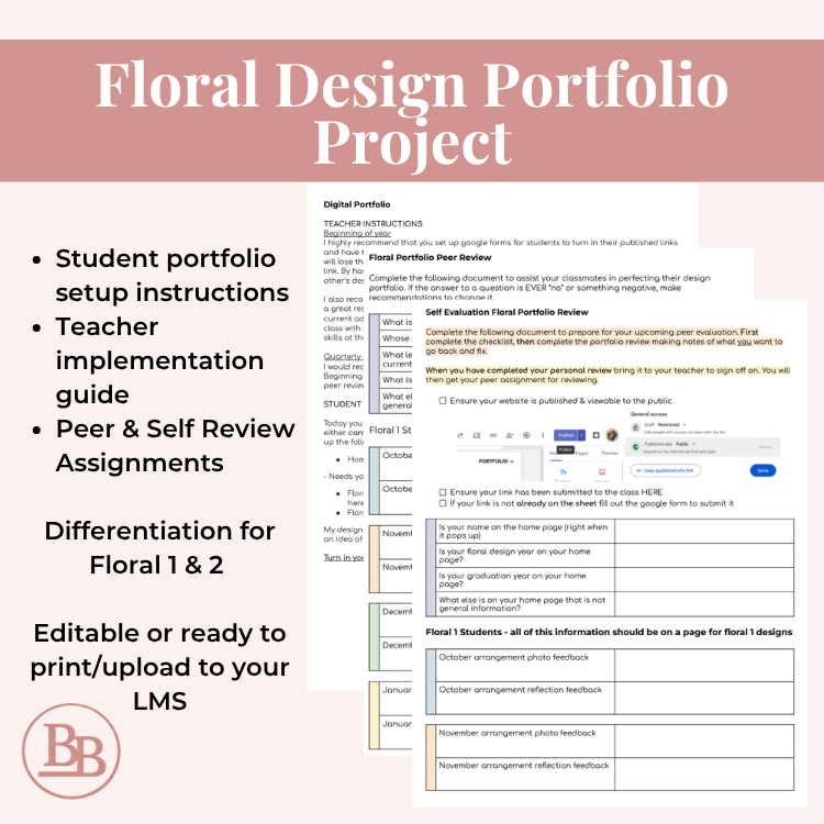Floral Design Portfolio Project + Peer Review