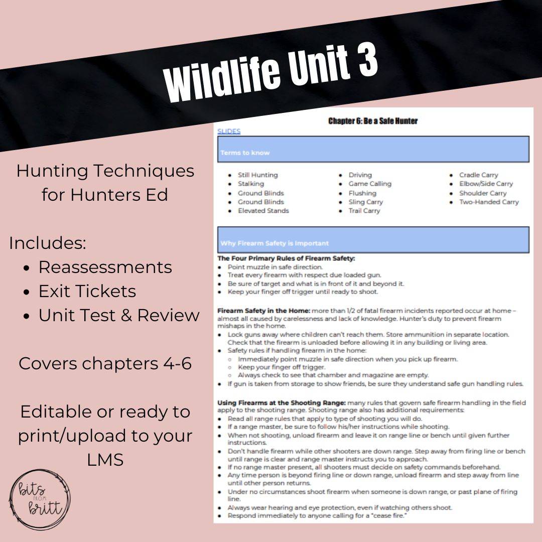 Wildlife Unit 3: Hunting Techniques
