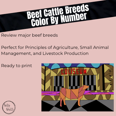 Beef Cattle Breeds Color By Number