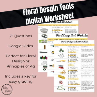 Floral Design Tools Digital Worksheet