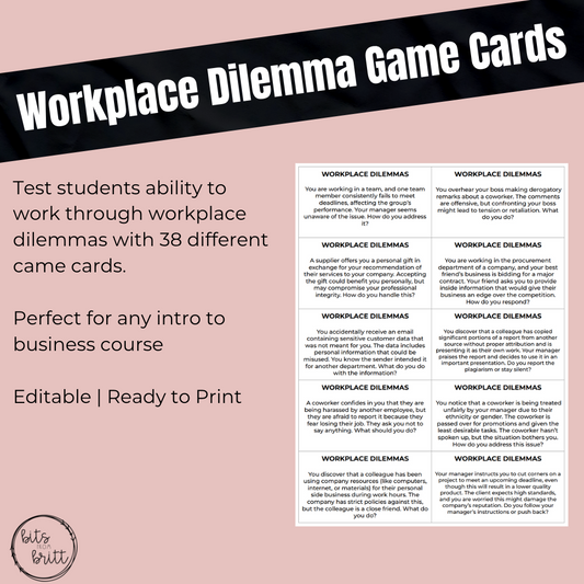 Workplace Dilemma Game Cards