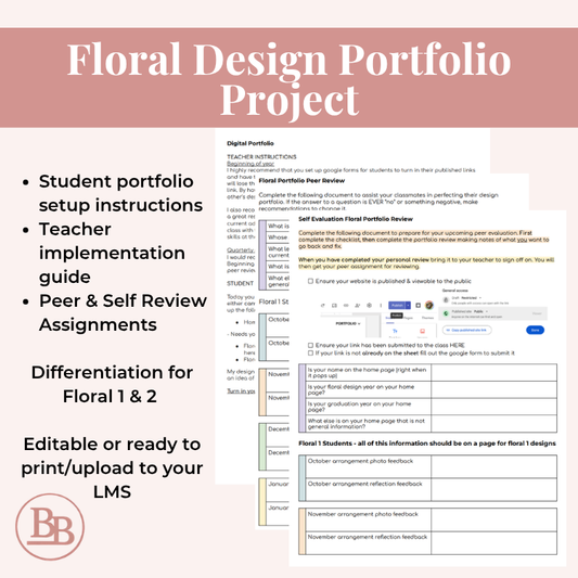 Floral Design Portfolio Project + Peer Review