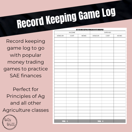 Record Keeping Game Log