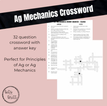 Agriculture Mechanics Crossword Puzzle